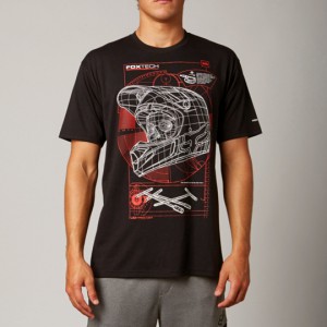 TEE SHIRT FOX RACING TERMINAL GUAGE NOIR