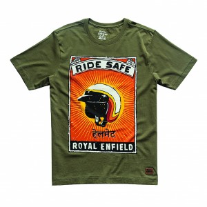 T-SHIRT RIDE SAFE OLIVE ROYAL ENFIELD